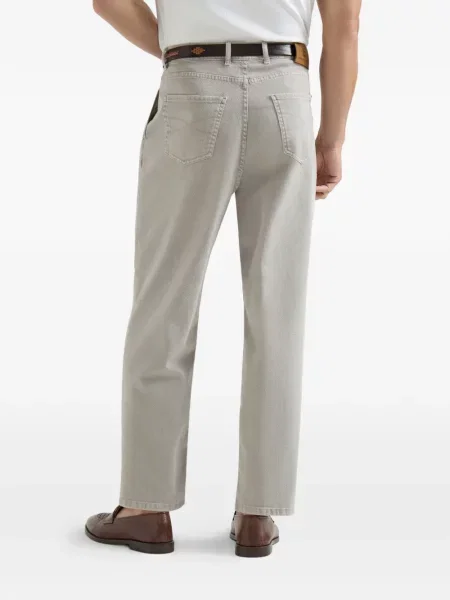Blugi Brunello Cucinelli plisate cu 5 buzunare gri