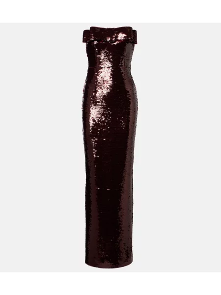 Rochie The New Arrivals Ilkyaz Ozel cu funde bordo