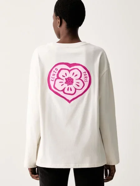 Kenzo longsleeve Boke Heart beżowa