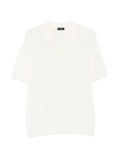 Tricou polo Barba tricotate alb