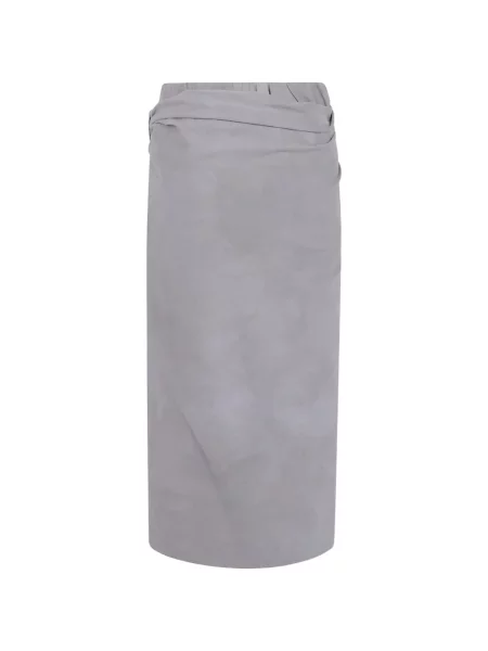 Fustă midi Ziggy Chen drapată plic gri