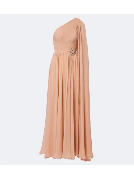 Rochie Elie Saab de mătase cu un umăr gol roz