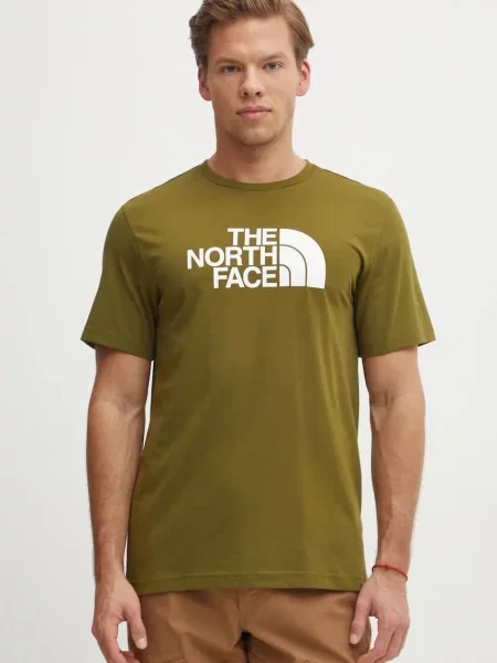 Тениска The North Face Easy с принт зелено
