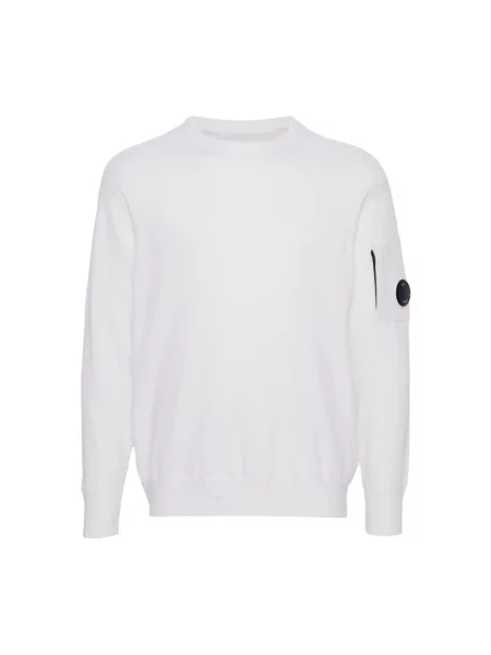 Sweter C.p. Company z dekoltem w serek biały