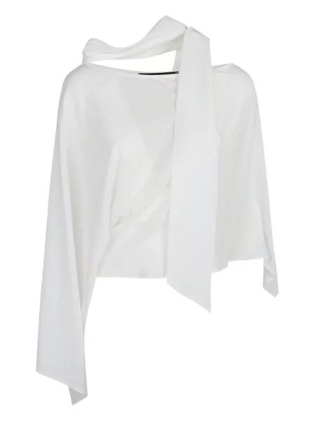Bluzka Federica Tosi asymetryczna drapowana biała
