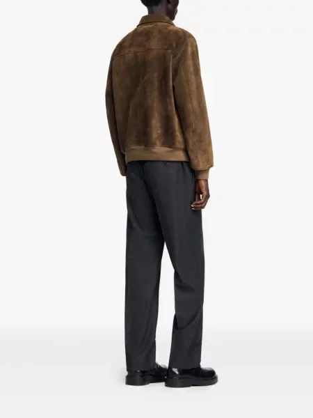 Geacă Sandro din piele de căprioară maro