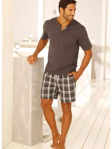 H.I.S Pijama scurtă / verde gri