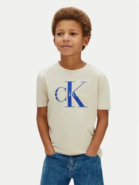 Dětské tričko Calvin Klein Jeans šedé