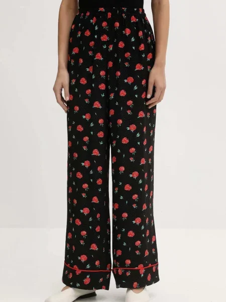 Kalhoty The Sleeper široké high waist černá