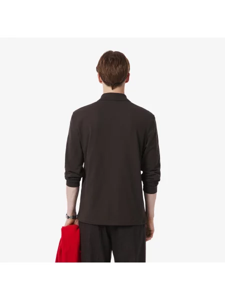 Lacoste Polo Klasyczny Krój Długi Rękaw brązowe