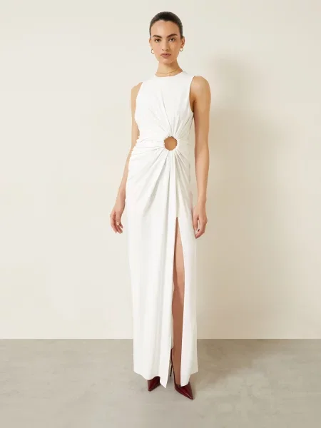 Sukienka maxi Sportmax z dżerseju biała