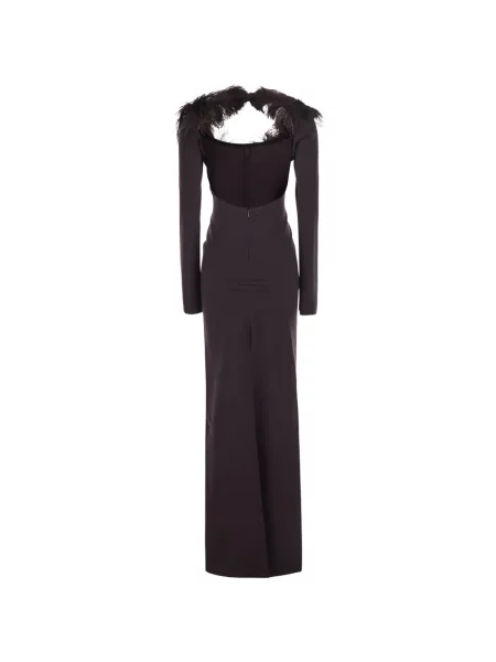 Rochie maxi The Attico cu pene maro