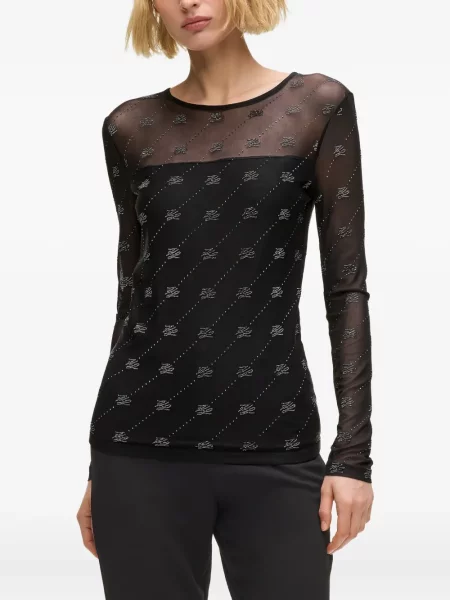 Top Karl Lagerfeld plasă negru