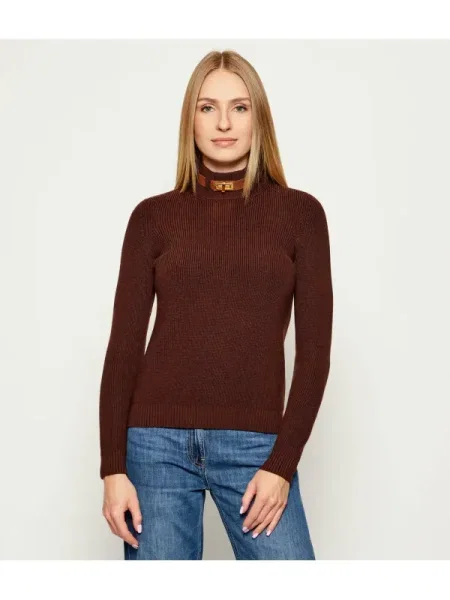 Elisabetta Franchi Garbó gyapjú hozzáadásával barna