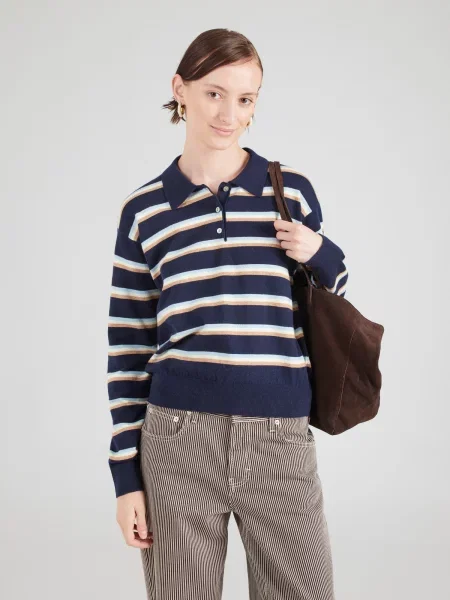 LEVI'S ® Sveter námornícka modrá / svetlomodrá / oranžová melírovaná biela
