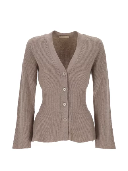 Cardigan Purotatto tricotate cu decolteu în V maro