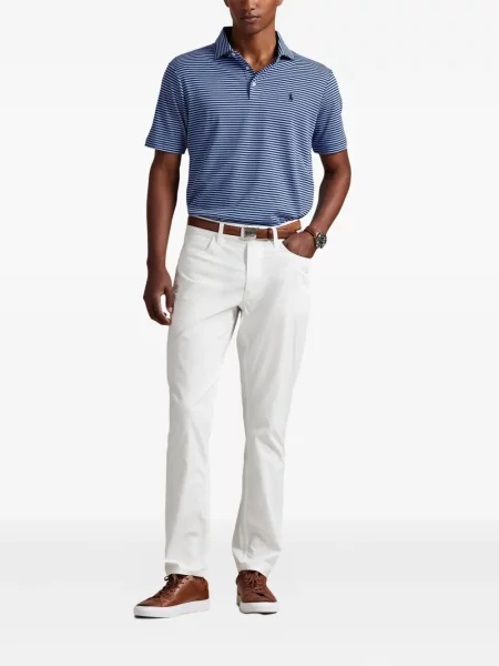 Ριγέ polo Polo Ralph Lauren με κουκούλα με αυτόγραφο λευκό