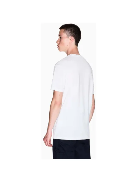 Armani Exchange tricou din cu imprimeu alb