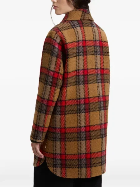 Palton Woolrich în carouri maro
