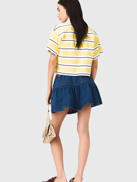 Поло Maje в полоску желтое