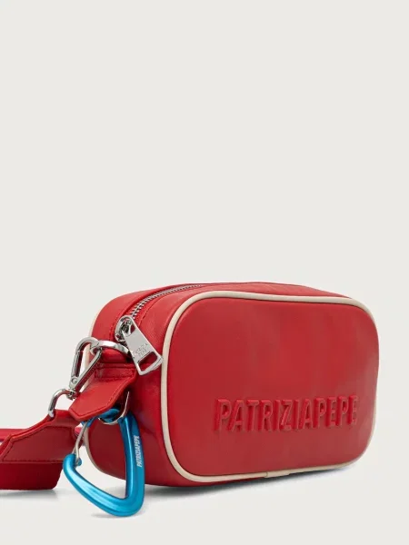 Patrizia Pepe crossbody torbica usnjena rdeča