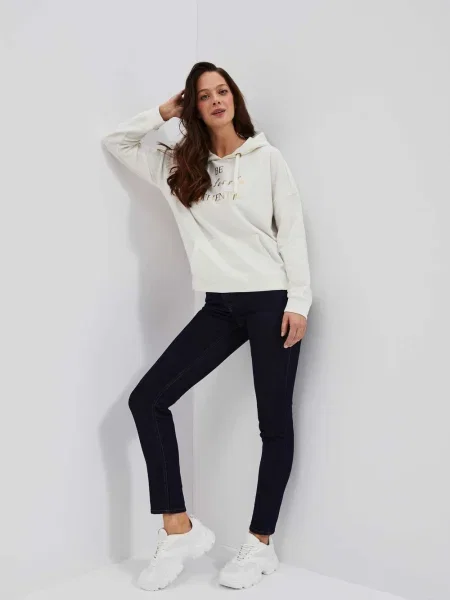 Hanorac cu glugă Moodo alb