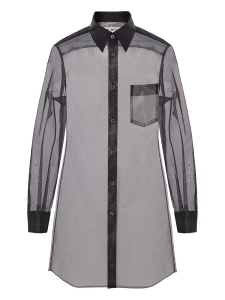 Průsvitné tílko Comme Des Garçons s volány černé