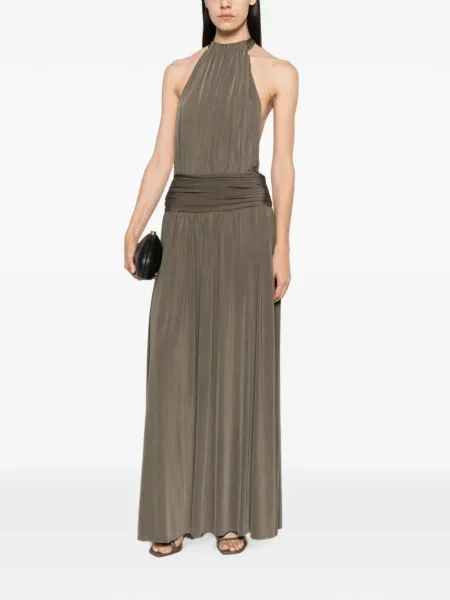 Rochie maxi Arcina Ori cu gât halter gri