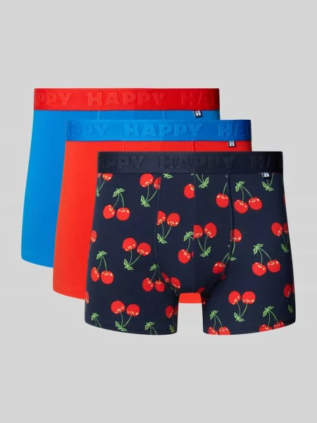Bokserki z elastycznym z logo w zestawie 3 szt. Happy Socks granatowe