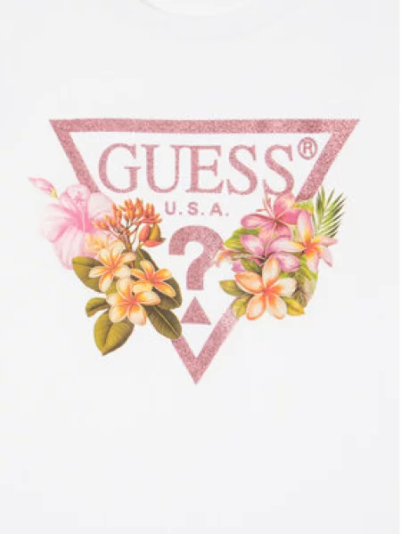 Každodenní šaty Guess bílé