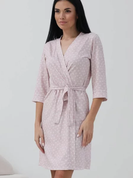 Женский халат из рожевий