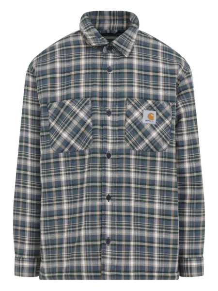 Cămașă Carhartt Wip în carouri albastru