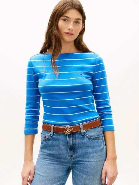 TOMMY HILFIGER Tričko New Cody / biela modrá