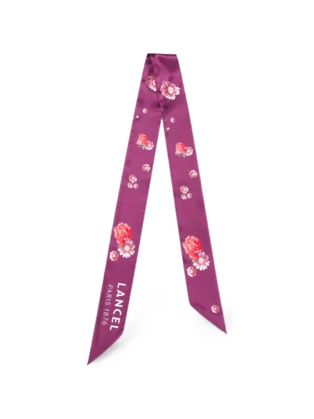 Fular Lancel cu model floral cu imagine violet