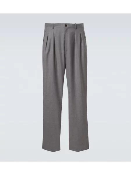 Pantaloni The Row de lână gri