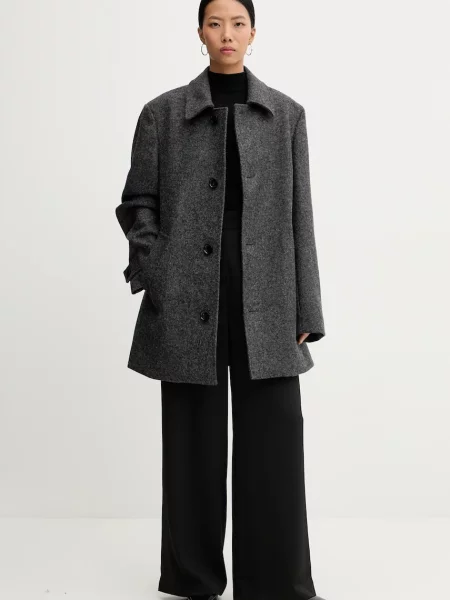 Вовняне пальто Bally сірий
