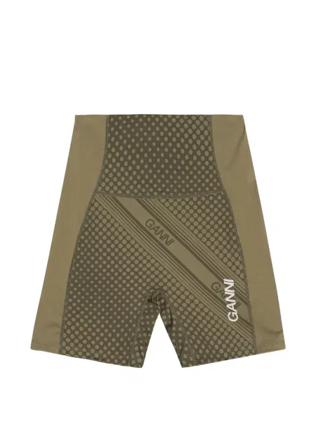 Pantaloni scurți Ganni cu imagine verde