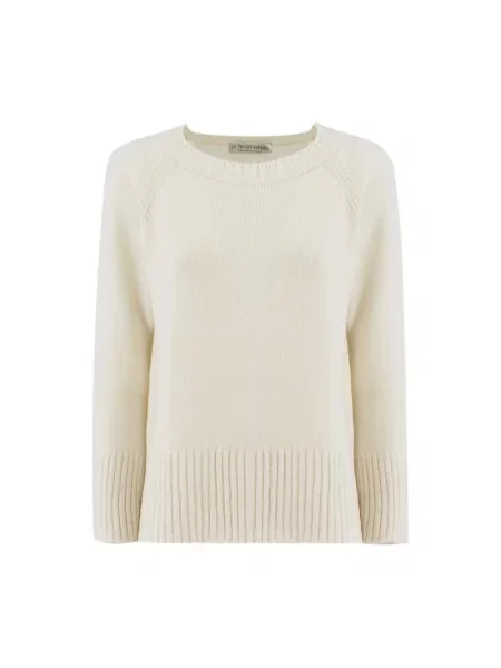 Sweter Le Tricot Perugia wełniany ze sznurkiem żółty