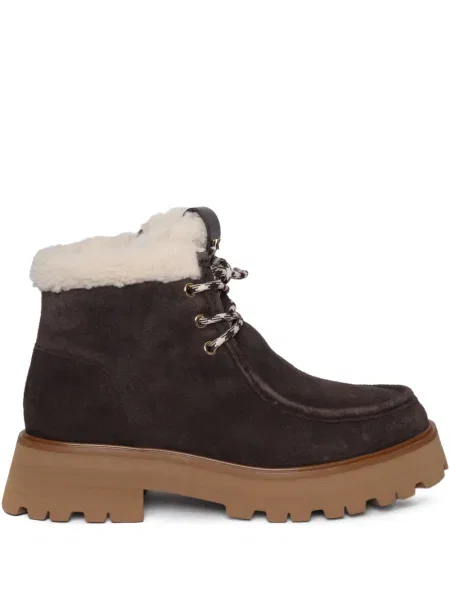 Botine Michael Kors cu șireturi din dantelă maro