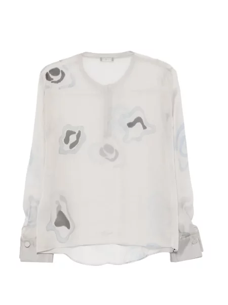 Bluză Emporio Armani de mătase gri
