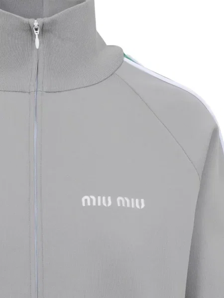 Ριγέ πουλόβερ Miu Miu με σχέδιο γκρι