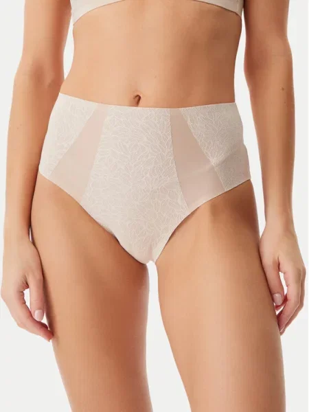 Chantelle Figi klasyczne z wysokim stanem beżowy