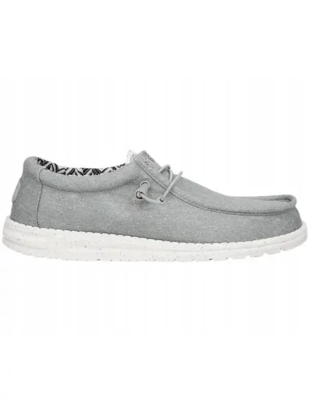 HeyDude Mokasyny Wally Stretch Canvas szare