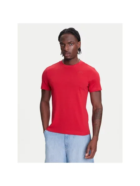 Kappa Majica Logo Korpo Cafers Bordo Slim Fit rdeča