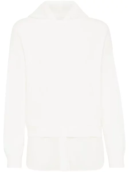 Bluza z kapturem Brunello Cucinelli biała
