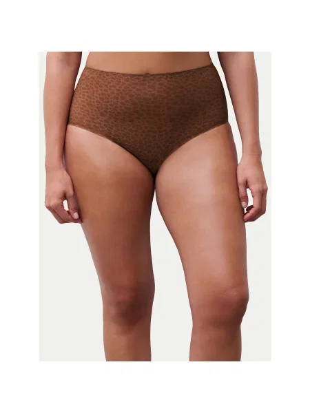 Chantelle Klasične spodnje hlačke z visokim pasom Soft Stretch rjava