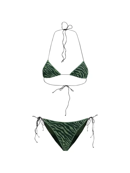 Bikini Oseree cu model zebră verde