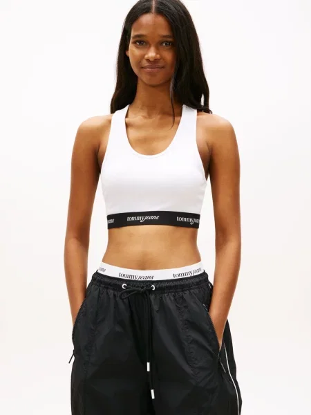 Tommy Jeans Biustonosz Sportowy weiss biały