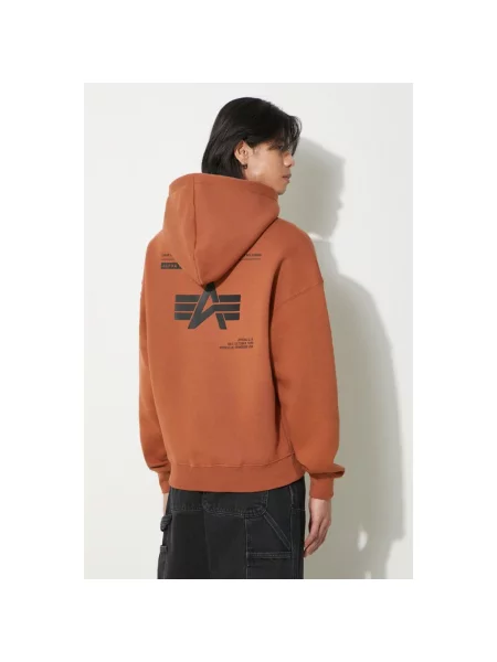 Bluza Alpha Industries z logo brązowa