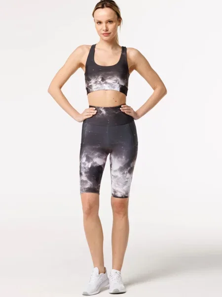 Szorty Bittersweet Paris z nadrukiem w stylu grunge szare